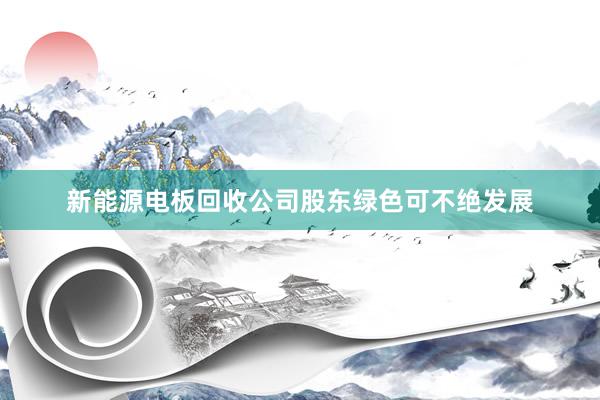 新能源电板回收公司股东绿色可不绝发展